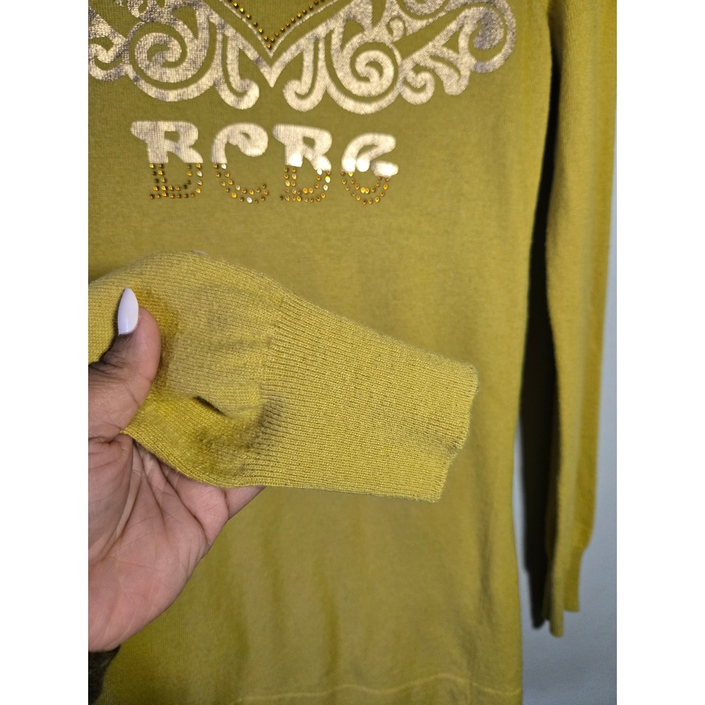 BCBG‎ Max Azria Yellow Longline Cardigan Y2K Lightweight Button Front Small - Picture 8 of 10